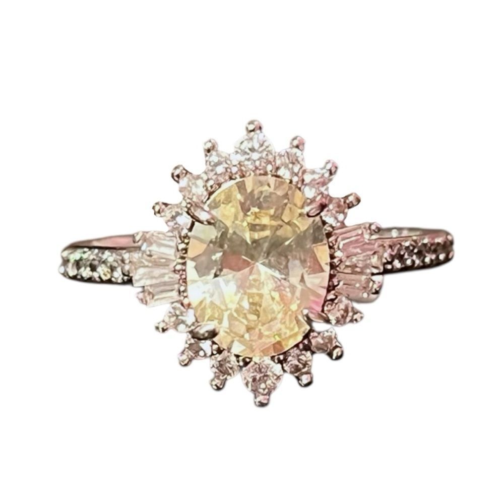 Bomb Party Lab Created Smokey Quartz Cubic Zirconia Silver Tone Ring